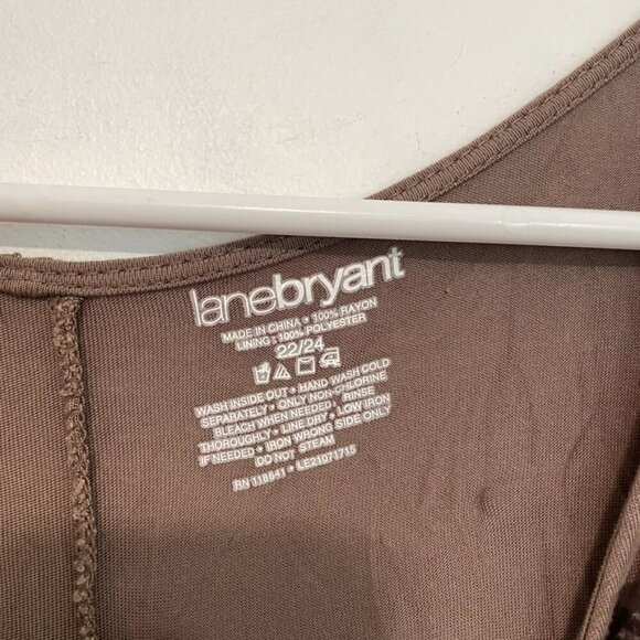 LANE BRYANT Plus Size Solid Brown Sequin Embellished Short Sleeve Blouse 22 / 24 - Picture 3 of 15